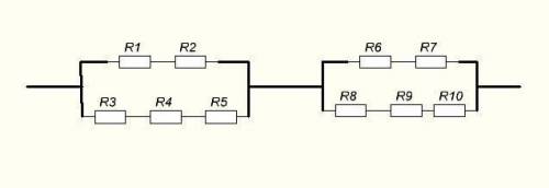 Накресліть схему ділянки кола, що складається з однакових ів опором 5 ом і має загальний опір 12 ом.