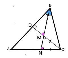 Высота cd и бисектрисса bn треугольника abc пересекаются в точке m. известно,что cm=cn.найдите угол