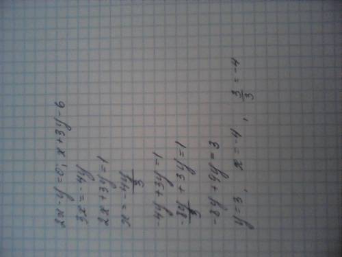 Постройте график уравнения: 2х -у=0; х+3у-6