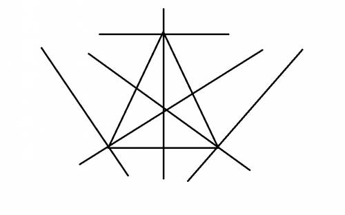 Постройте треугольник.проведите через каждую вершину прямые паралельно и перпендикулярно противополо