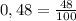 0,48= \frac{48}{100}