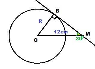 Из точки м к окружности с центром в точке о проведена касательная мв. найдите длину окружности, если