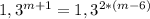 1,3^{m+1}=1,3^{2*(m-6)}