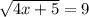 \sqrt{4x+5}=9