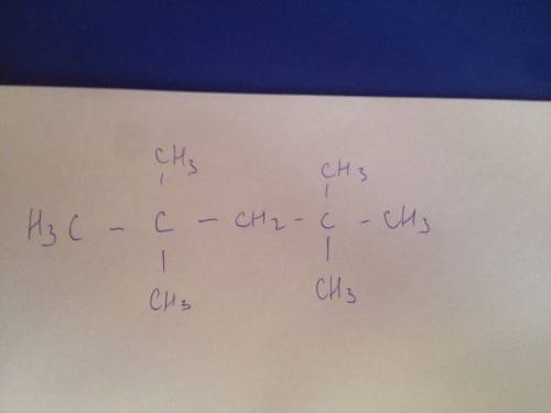 Напишите структурную формулу алкана 2,2,4,4-тетраметилпентан