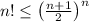 n! \leq \left(\frac{n+1}{2}\right)^n