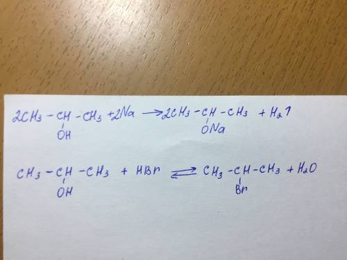 Заранее ). составьте уравнения реакций взаимодействия пропанола-2 с натрием и бромоводородом.