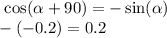\ \cos ( \alpha + 90) = - \sin( \alpha ) \\ - ( - 0.2) = 0.2