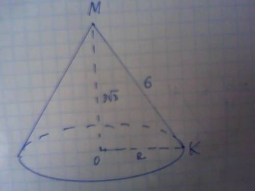 Образующая конуса равна 6 см, а высота – 3√3 см. определите площадь боковой поверхности конуса.
