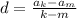 d= \frac{a_k-a_m}{k-m}