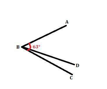 Луч bd проходит между сторонами уга abc.нaйдите угол dbc, если угол abc=63 градуса,угол abd=51 граду