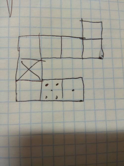 Игральный кубик прокатили по стол. на рисунке изображен след кубика. отметьте на рисунке место,в кот