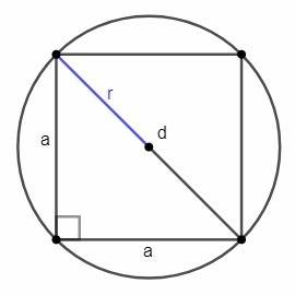 Найдите площадь круга, если площадь вписанного в ограничивающую его окружность квадрата равна 72 дм2