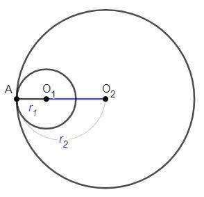 Найдите радиусы двух касающихся окружностей, если они пропорциональны числам 1 и 3, а расстояние меж