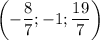 \left(-\dfrac{8}{7};-1;\dfrac{19}{7}\right)