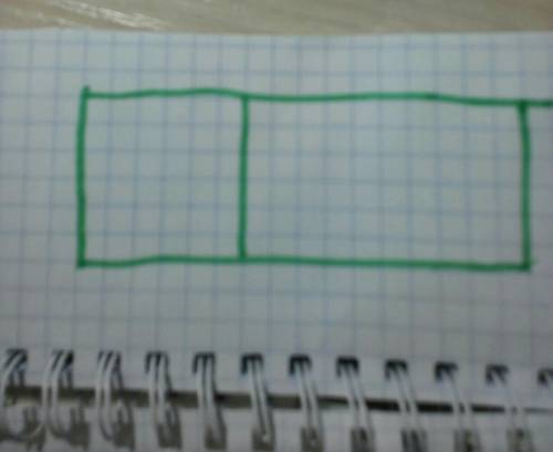 Провели на рисунке прямую линию,которая разделить этот прямоугольник на квадрат и прямоугольник.