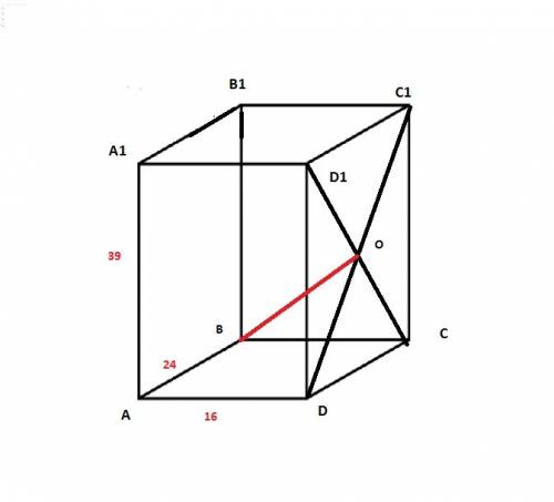 Впрямоугольном параллелепипеде abcda1b1c1d1 известны длины рёбер ab=24 ad=16 aa1=30 найдите расстоян