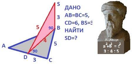 1) отрезок вs перпендикулярен плоскости треугольника авс и имеет длину 3 см. найдите расстояние от т