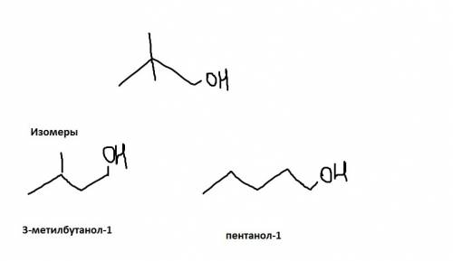 Составьте структурную формулу 2,2-диметилпропанол. напишите для этого вещества формулы двух изомеров