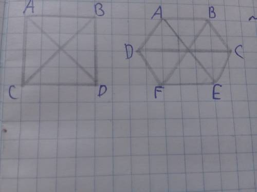 Постройте четырехугольник шестиугольник проведите диагонали сколько диагоналей у каждого многоугольн