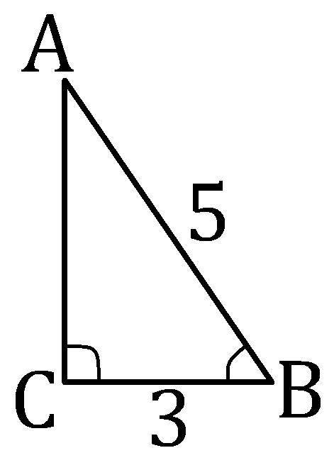 Втреугольнике abc угол c равен 90°, bc = 3, ab = 5. найдите cos b