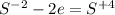 S^{-2} -2e = S^{+4} \\