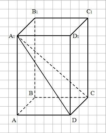 Воснові прямокутного паралелепіпеда лежить квадрат. діагональ прямокутного паралелепіпеда дорівнює 1
