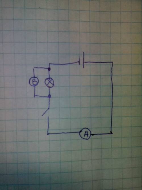 Начертите схему электрической цепи состоящей из ключа и источника. показать на схеме включения в цеп