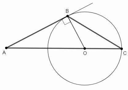 Окружность с центром на стороне ac треугольника abc проходит через вершину c и касается прямой ab в