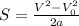 S= \frac{V^2-V_{0}^{2} }{2a}