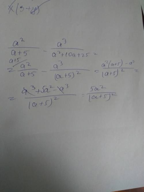 A²/a+5 - a³/a²+10a+25 спростить уравнение дроби