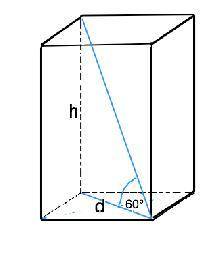 Угол между диагоналями основания прямоугольного параллелепипеда равен 30°. диагональ параллелепипеда