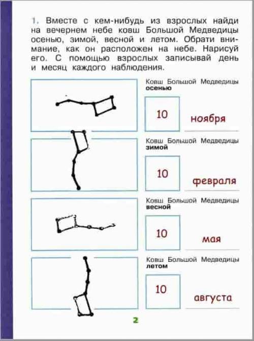 Нужен рисунок большой медведицы осенью