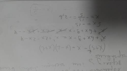Решите уравнение (x+3)^2-x=(x-2)(x+2)