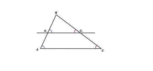 Прямая параллельная стороне ас треугольника авс,пересекает сторону ав в точке а1 ,а сторону вс в точ