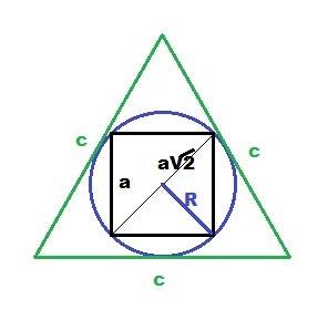 100 ! ! периметр квадрата, вписанного в окружность, равен 24см. чему равен периметр треугольника, оп