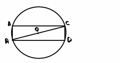 Найдите периметр прямоугольника, вписанного в окружность, радиуса 5, если одна из его сторон равна 6