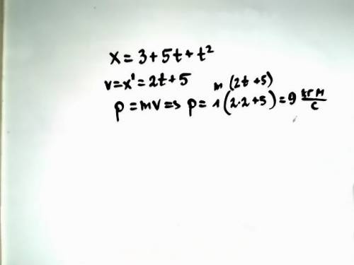 Кинематический закон движения материальной точки вдоль оси ох имеет вид: x=a+bt+ct2, где а =3 м, в =