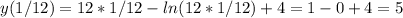 \displaystyle y(1/12)=12*1/12-ln(12*1/12)+4=1-0+4=5