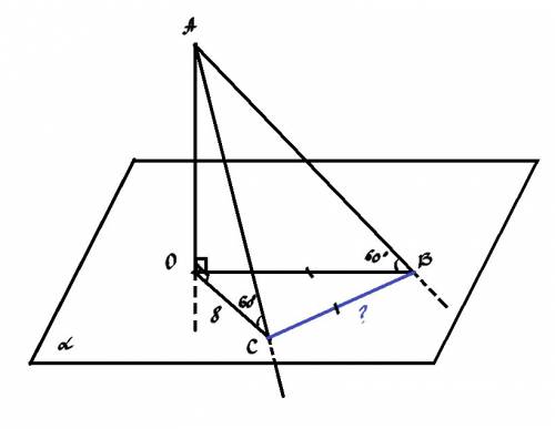 Из точки а к плоскости α проведены наклонные ав и ас и перпендикуляр ао. наклонные образуют с этой п