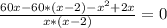 \frac{60x - 60*(x - 2) - x^{2} + 2x}{x*(x - 2)} = 0