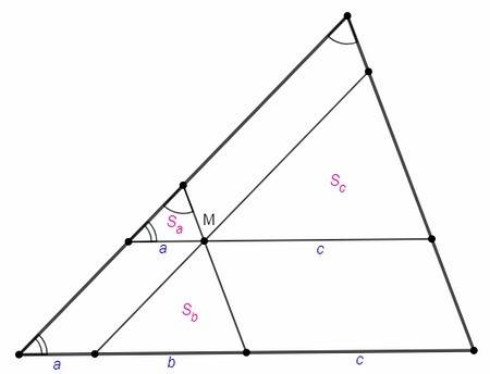 40 ! покажите полное решение(желательно на бумаге)! из внутренней точки m треугольника проведены пря