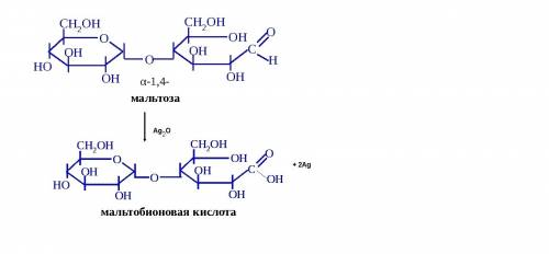 Мальтоза с аммиачным раствором гидроксида серебра