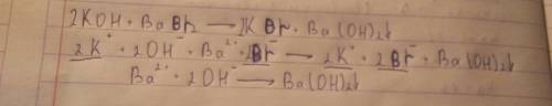 Составьте молекулярное и иное (полное и сокращенное) уравнение реакции между koh и babr2