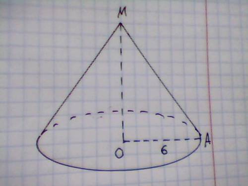 Об'єм конуса дорівнює 60п см квадратних. знайти площу поверхні цього конуса, якщо радіус його основи