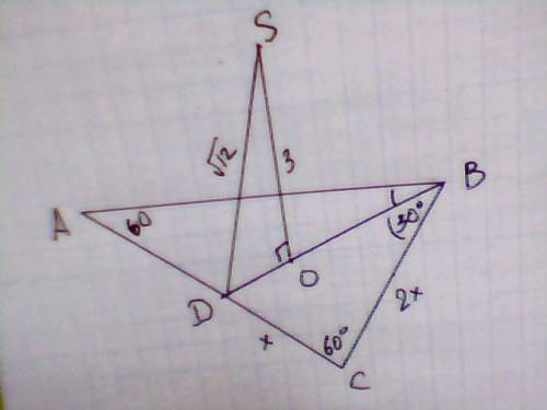 Точка s віддалена від усіх сторін правильного трикутника на корінь з 12 см, а від площини трикутника