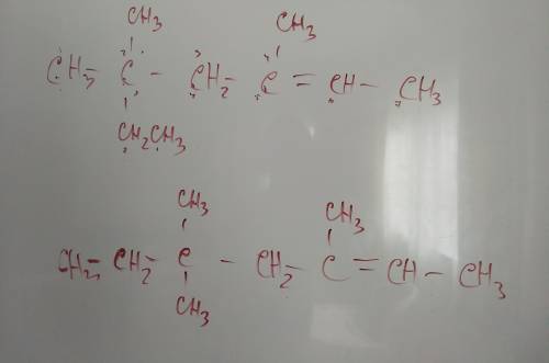 Стуктурная формула: 1) 2 - етил - 2,4- диметил - гексен-4 2) 3,3,5- триметил- гептен- 5 30 б,.