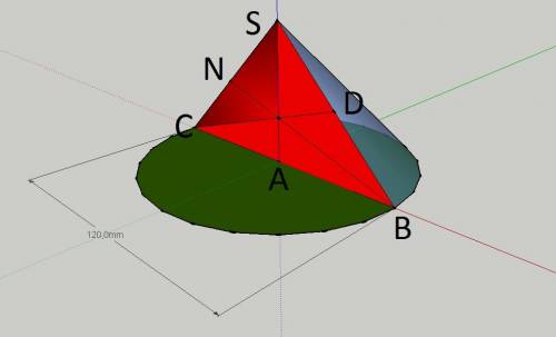 Найти высоту и радиус основания конуса as=12 см, а угол asb=60 грд