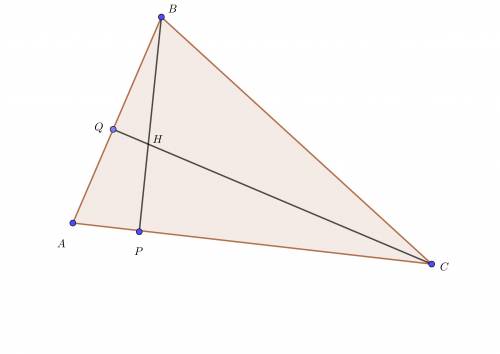 Высоты bp и cq треугольника abc пересекаются в точке h. оказалось, что bh = ac. найдите возможные зн