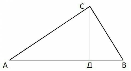 Высота прямоугольного треугольника проведенная к вершине прямого угла делит гипотенузу в отношении 2